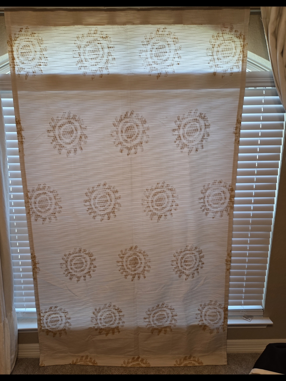 Opalhouse White Curtains with Gold Sunburst Print - Picture 3 of 5